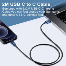 Carica l'immagine nel visualizzatore di Gallery, 2 x 25W Caricatore USB C Rapido per Caricabatterie Samsung, Alimentatore USB C con 2X2M Cavo USB Tipo C per Samsung S25/