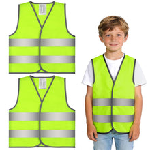 Carica l'immagine nel visualizzatore di Gallery, 2 Pezzi Giubbotto di Sicurezza per Bambini, Gilet Alta visibilità Bambini, Giubbotto Catarifrangente Bambino per Corsa, 