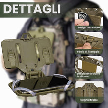 Carica l'immagine nel visualizzatore di Gallery, 1 Pezzi Supporto Tattico per Telefono, Porta Telefono Tattico Militare per Gilet Tattica Pieghevole a 120°, Custodia per