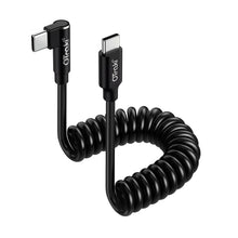 Carica l'immagine nel visualizzatore di Gallery, OTraki Cavo USB-C a Spirale 240W 0.3-0.8 m Retrattile 90 Gradi con QC3.0