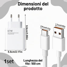 Carica l'immagine nel visualizzatore di Gallery, Caricabatterie 67W per Xiaomi, caricabatterie per rapido Redmi Note 14 13 12,con USB C cavo 1M, adattatore 67W per Xiaom