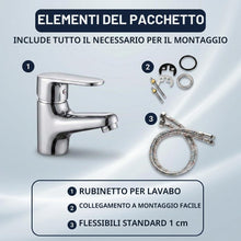 Carica l'immagine nel visualizzatore di Gallery, rubinetto bagno lavabo - miscelatore lavabo bagno - rubinetto bagno