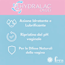 Carica l'immagine nel visualizzatore di Gallery, Hydralac Ovuli Vaginali - Dispositivo Medico CE per Flora Vaginale, Secchezza, Irritazione, Menopausa e Alterazione pH -