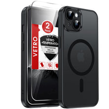 Carica l'immagine nel visualizzatore di Gallery, LeYi Cover Magnetica per iPhone 14 con 2 Pezzi Vetro Temperato(Nero)