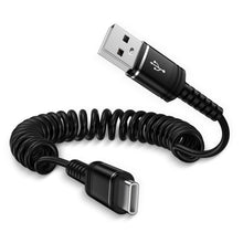 Carica l'immagine nel visualizzatore di Gallery, Cavo USB C a spirale, corto [0,3 m-1 m], cavo dati a spirale Android Auto a