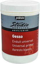 Carica l'immagine nel visualizzatore di Gallery, Pébéo - Studio Acrylics Gesso Acrilico 1 litro - Bianco - Sottofondo Colori acrilici per preparare Tutti i Supporti -