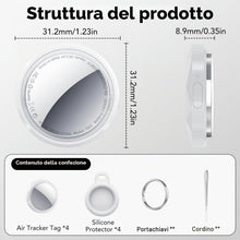 Carica l'immagine nel visualizzatore di Gallery, Air Tracker Tag 4 pezzi Bianco Compatibile con Apple Dov'è (solo iOS)