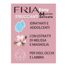 Carica l'immagine nel visualizzatore di Gallery, Fria Easy Salviette Struccanti, con Estratti di Melissa e Magnolia ad Effetto Idratante e Addolcente sulla Pelle, Dermat