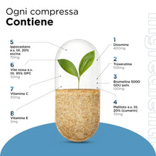 Carica l'immagine nel visualizzatore di Gallery, SoloUno® Forte – Integratore con Bromelina 5000 GDU ed Estratti Vegetali – con Diosmina, Vite Rossa, Centella Asiatica, 