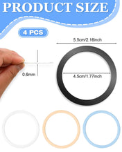 Carica l'immagine nel visualizzatore di Gallery, GRETY 4 Pezzi Adesivo Universale ad Anello in Metallo per Magnete ad Anello MagSafe, Compatibile con Caricabatterie Wire