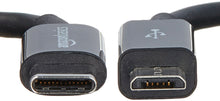Carica l'immagine nel visualizzatore di Gallery, Amazon Basics Cavo da USB-C (Sorgente) a Micro-B 2.0 (Dispositivo), 1,0m, Nero, Ricarica 3A, Dati a 480Mbps, per Control