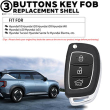 Carica l'immagine nel visualizzatore di Gallery, 3 Tasti Guscio Chiave Auto Compatibile con Hyundai i40 i30 i20 i10 ix20 ix35 Tucson Santa Fe Elantra Telecomando Custodi