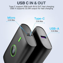Carica l'immagine nel visualizzatore di Gallery, Caricatore portatile,PD 22.5W 10000 mAh power bank mini fast charge,con display LED usb c batteria cellulare,per,HuaWei,