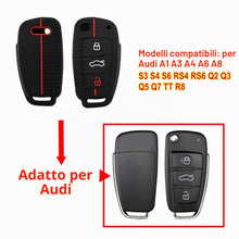 Carica l'immagine nel visualizzatore di Gallery, JZK 3 pulsanti guscio protettivo per chiave auto per Audi chiave, custodia per chiave auto, cover in silicone per chiave