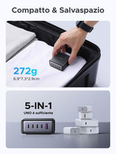 Carica l'immagine nel visualizzatore di Gallery, UGREEN Zapix 65W Caricatore USB C Multiplo Stazione di Ricarica GaN