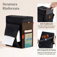 Carica l'immagine nel visualizzatore di Gallery, Lifewit Pattumiera per auto, 7,6 l, impermeabile, a prova di perdite, con coperchio e porta fazzoletti, accessorio per a