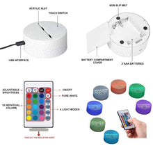 Carica l'immagine nel visualizzatore di Gallery, 3D Ginnastica Luce Della Notte Lampada 7/16 Cambiamento di Colore LED USB Power Telecomando Kids Toys Gift Decor Decoraz