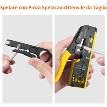 Carica l'immagine nel visualizzatore di Gallery, Proster Pinza Crimpatrice RJ45 Professionale Pass Through Multifunzione Spelafili per Cavo Rete per Connettori Strumento