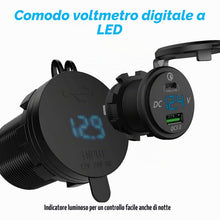 Carica l'immagine nel visualizzatore di Gallery, GemCoo QC3.0 USB Presa e Tipo C PD per Auto, 12V/24V QC 3.0 Dual USB Porta Carica Rapida con Voltmetro LED Indicazione p