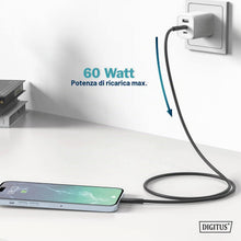 Carica l'immagine nel visualizzatore di Gallery, DIGITUS Cavo di connessione USB 2.0-1m - USB Type-C a Type-C - Alta velocità 480 Mbit/s - 60W Power Delivery - cavo fles