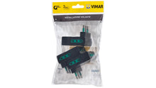 Carica l'immagine nel visualizzatore di Gallery, Vimar FP00311 Adattatore multiplo salvaspazio SICURY 250 V~ 3 pezzi, spina 2P+T 16 A standard IT tipo S17, 3 Bpresa 2P+T