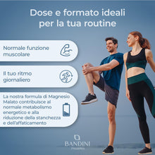 Carica l'immagine nel visualizzatore di Gallery, Bandini® Magnesio Malato – 240 Compresse Alto Dosaggio con 2000 mg per Dose