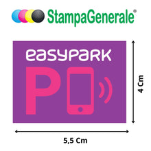 Carica l'immagine nel visualizzatore di Gallery, StampaGenerale® - 4 Adesivi EasyPark in PVC Compatti e Resistenti Perfetti per Chi Usa l’App di Parcheggio Facili da App