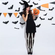Carica l'immagine nel visualizzatore di Gallery, Collant Scheletro e Guanti Scheletro, Calze Scheletro di Halloween, Costume di Halloween, Collant Scheletro Calze con St