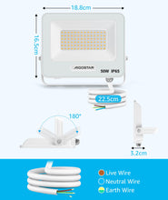 Carica l'immagine nel visualizzatore di Gallery, Aigostar Faretto LED da Esterno 50W, 4500LM, Faretti LED Esterno Naturale 4000K, Luce di Sicurezza Impermeabile IP65, Pe
