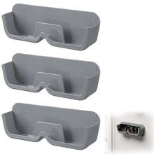 Carica l'immagine nel visualizzatore di Gallery, Porta Occhiali da Parete 3 Pezzi Grigio con Adesivi, Supporto Occhiali in Plastica Rigida 17,5 x 3,5 x 5,8 cm per Auto, 