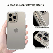 Carica l'immagine nel visualizzatore di Gallery, CAPTOR Cover Trasparente per iPhone 15 Pro Max, Custodia TPU in Silicone Morbida e Sottile, Alta Qualità con Bordo Rialz