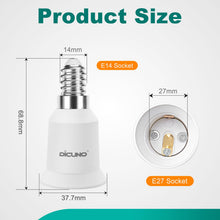 Carica l'immagine nel visualizzatore di Gallery, DiCUNO Adattatore da E14 a E27, Socket Converter Socket Adapter, 2 Pezzi