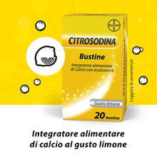 Carica l'immagine nel visualizzatore di Gallery, Citrosodina Integratore Digestivo con Calcio, 20 Bustine Effervescenti