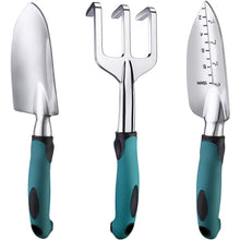 Carica l'immagine nel visualizzatore di Gallery, FANHAO Set Attrezzi da Giardino 3 Pezzi, Utensili Manuali, Ergonomica