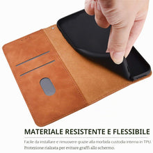 Carica l'immagine nel visualizzatore di Gallery, GOKEN Cover per Motorola Moto G14, Custodia Folio in Pelle Flip Wallet Libro Case con Portafoglio, Premium PU/TPU Magnet