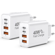 Carica l'immagine nel visualizzatore di Gallery, Caricatore USB C 2 Pack,40W 4-Porte Multiplo USB C &amp;USB A Rapido PD &amp; QC3.0
