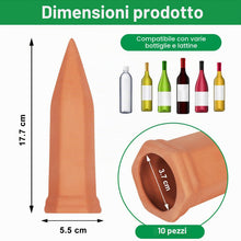Carica l'immagine nel visualizzatore di Gallery, Coni Irrigazione Terracotta 10 Pezzi Automatico per Piante in Vacanza