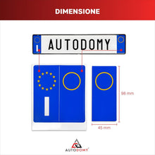 Carica l'immagine nel visualizzatore di Gallery, Autodomy Adesivi Targa Auto Kit da 4 Pezzi | Adesivo Copri Targa è Riflettente 45 x 98 mm | Adesivi Targhe Auto e Moto I