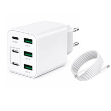 Carica l'immagine nel visualizzatore di Gallery, Caricatore USB C 65W, 6 Porte Caricabatterie Multiplo con Cavo da 2M