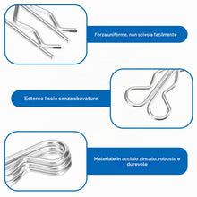 Carica l'immagine nel visualizzatore di Gallery, 100 Pezzi Copiglie Clips, Coppiglie Mollette a R,R Clip Coppiglie a Molla,R Coppiglie Pin,per Trattori Auto Camion,sei t