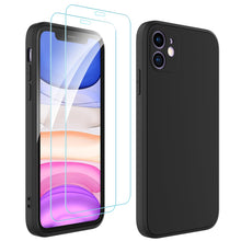Carica l'immagine nel visualizzatore di Gallery, 3 in 1 Cover per iPhone 11 con 2 Pellicole Vetro Temperato, Cover in Silicone Liquido, Antiurto Custodia per iPhone 11 S