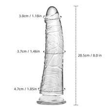 Carica l'immagine nel visualizzatore di Gallery, Dildo Trasparente Realistico – Consolatore da 20 cm Morbido e Flessibile con Forte Ventosa, Modello Anale per Principian