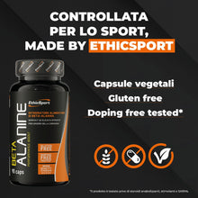 Carica l'immagine nel visualizzatore di Gallery, EthicSport Beta Alanina – Formula pura in capsule vegetali – Supporto tecnico per sportivi ad alta intensità – 90 capsul