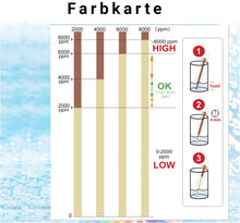 Carica l'immagine nel visualizzatore di Gallery, Set di 20 test di acqua salata per piscina e spa, 0-8000 ppm, concentrazione di cloruro di sodio