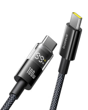 Carica l'immagine nel visualizzatore di Gallery, Baseus Cavo USB C con Display Digitale, Cavo di Ricarica Rapida da Tipo C a C da 100 W con 480 Mbps, Cavo intrecciato, C