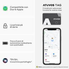 Carica l'immagine nel visualizzatore di Gallery, ATUVOS Air Tag Card Wallet Tracker Thin 1.6mm, Smart Tag compatibile con Apple Dov'è APP (solo iOS, Android non supporta