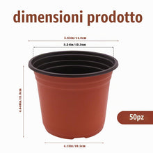 Carica l'immagine nel visualizzatore di Gallery, Confezione da 50 vasi per piante in plastica da 15 cm, grandi e spessi, per vivai e semenzai con fori di drenaggio, vaso