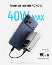 Carica l'immagine nel visualizzatore di Gallery, CUKTECH 10 Mini Power Bank Mini 10000mAh(2S1P) 55W Powerbank Ricarica Rapida Caricatore Portatile LED Display, Batteria 