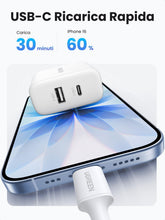 Carica l'immagine nel visualizzatore di Gallery, UGREEN Zapix 20W Caricatore USB C GaN 2Pack Caricabatteria Ricarica Rapida