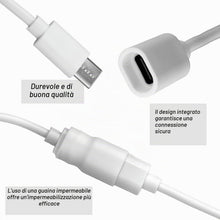 Carica l'immagine nel visualizzatore di Gallery, Cavo di Prolunga USB C 3m, Cavo di Prolunga USB C da Maschio a Femmina con Clip e Custodia Impermeabile Compatibile con 
